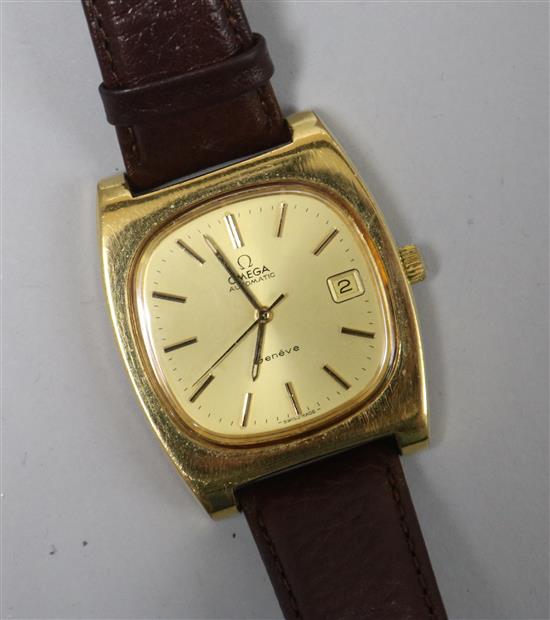 An Omega gold plated wristwatch